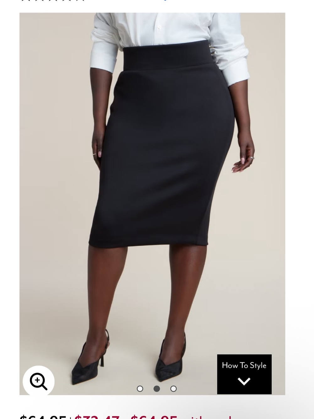 Eloquii Black High-Rise Pencil Skirt